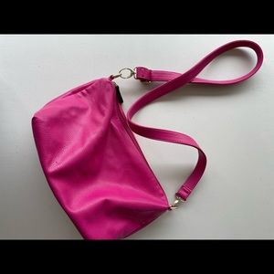 Pink leather cross body
